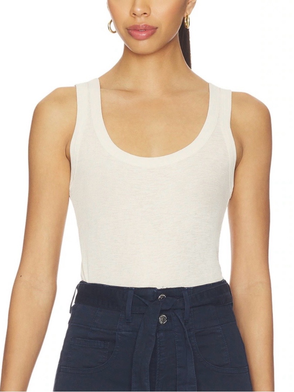 Veronica Beard Belvedere Tank Top in Ecru